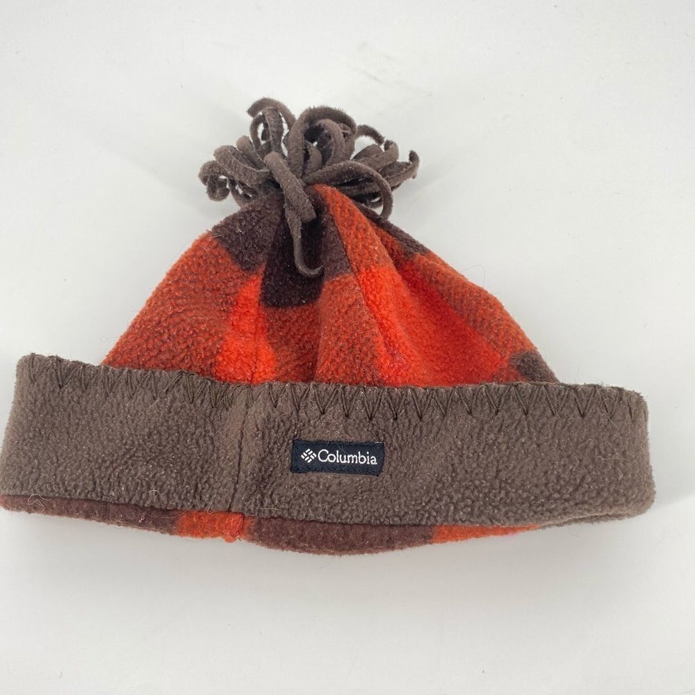 Boys youth Columbia Buffalo plaid fleece winter hat beanie cap